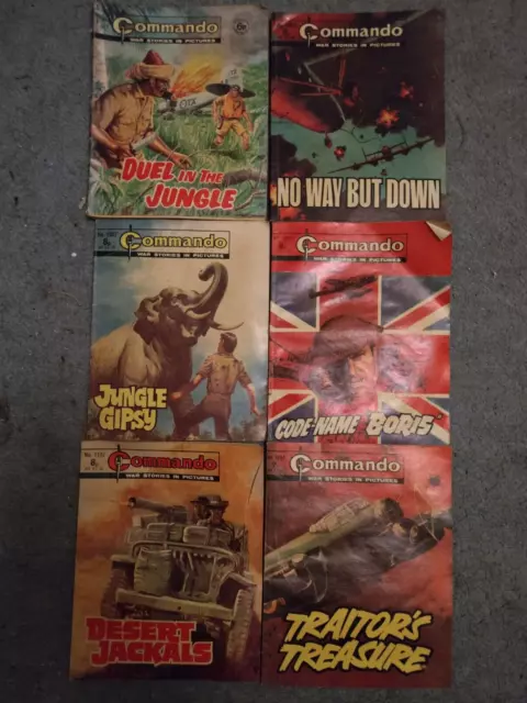 Job Lot 6 x Commando War Stories In Pictures Comic Books 1972-78