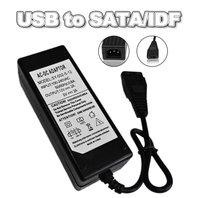 12V-5V AC USB zu IDE/SATA-Adapter Netzteil für Hard Disk Drive HDD CD-ROM KG