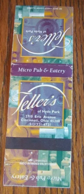 Teller's Brewery Brew Pub Matchbook Matchcover (Cincinnati, Ohio) -E1 2