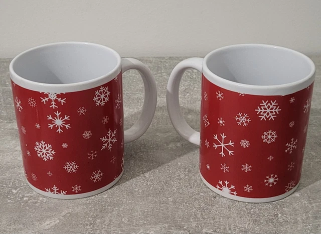 Mug 325 ml Blanc Rouge Céramique Bonhomme en pain d'épice Gobelet
