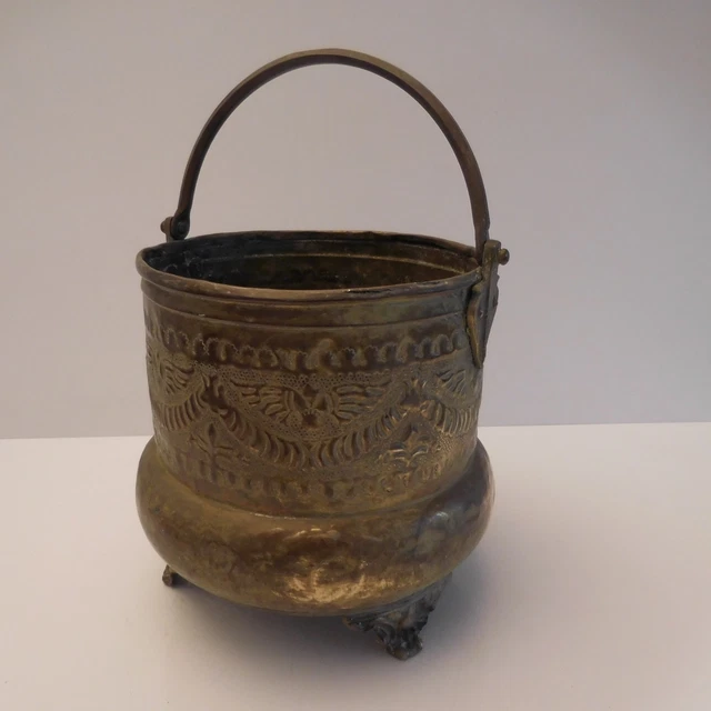 Cache-pot saut en cuivre laiton authentique vintage art-déco antiquité