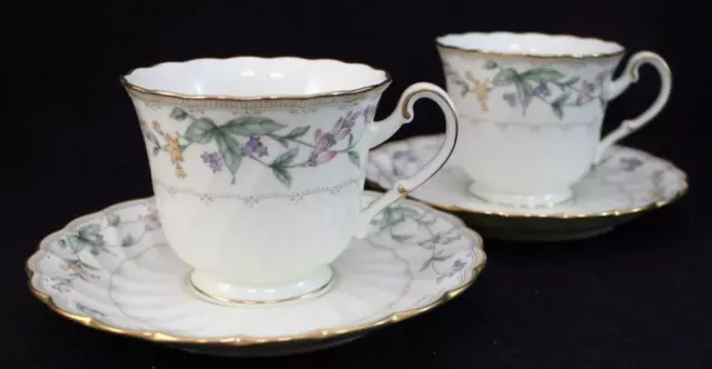 Noritake Brookhollow 2 à Pied Tasse et Soucoupe Jeux Porcelaine 4704 Grand État