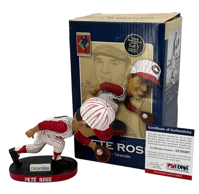 Pete Rose Signed Cincinnati Reds Hall Of Fame Bobblehead #5 PSA