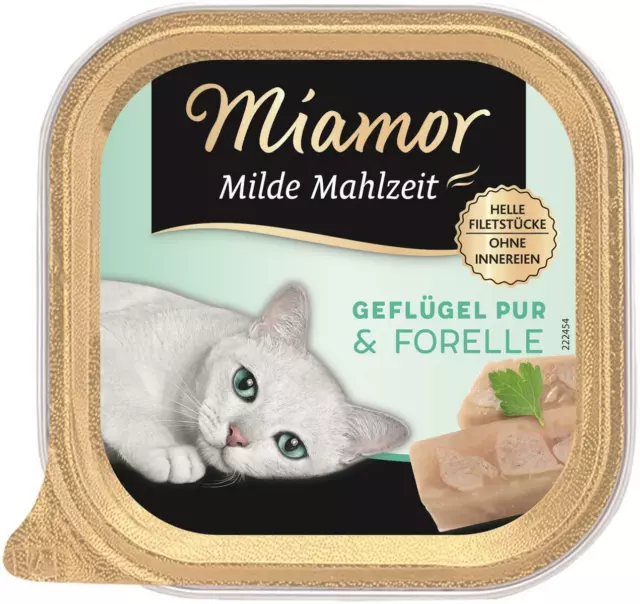 Miamor Milde Mahlzeit Geflügel Pur Forelle 16x 100g Nassfutter Katzenfutter