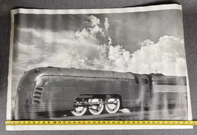 Vintate NYC New York Central Mercury Steam Locomotive  Large Poster 37"x25"