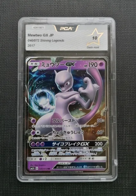 PCA 10 - Mewtwo GX - HOLO - Shining Legends - 2017 Pokemon - JP - like PSA