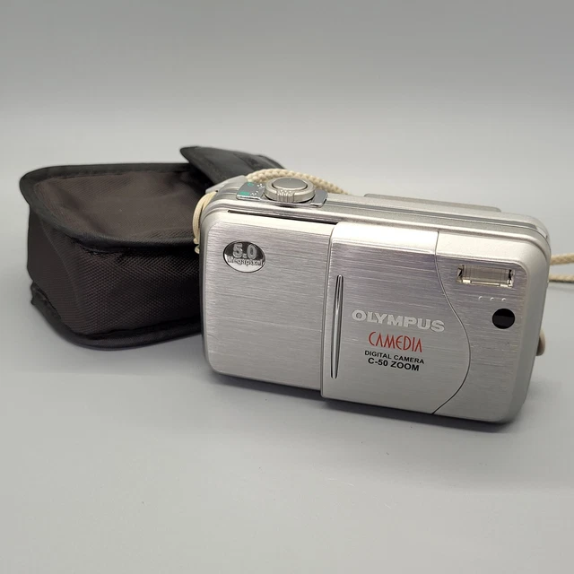 Olympus Camedia C-50 Zoom 5.0MP Compact Digital Camera Silver Tested