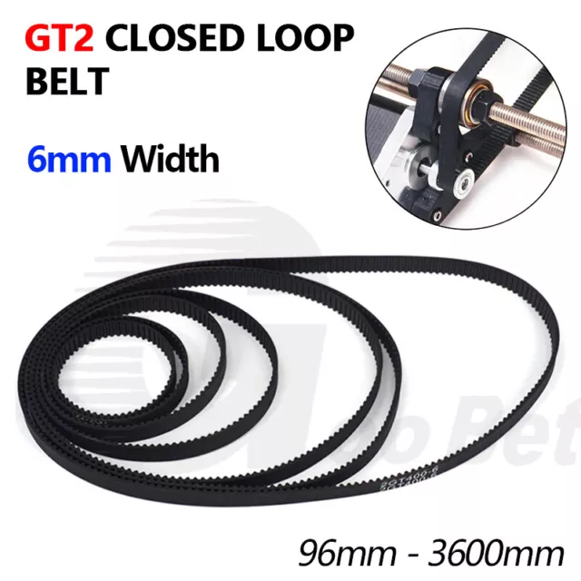 GT2 2GT 2M 2mm Pitch Closed Loop Synchronous Timing Belt 6mm Width Pulley CNC 3D