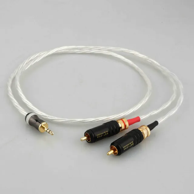 AUX Auxiliary 3.5mm Audio Male to 2 RCA Y Male Stereo Cable Cord Wire Plug