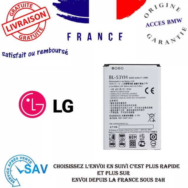 Batterie D Origine Bl-53Yh Pour Lg G3 D855