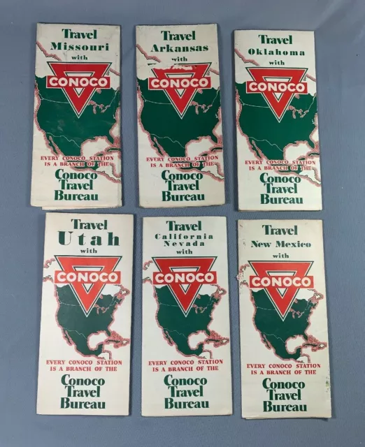 LOT 6 Vintage Conoco Oil Gas Road Maps