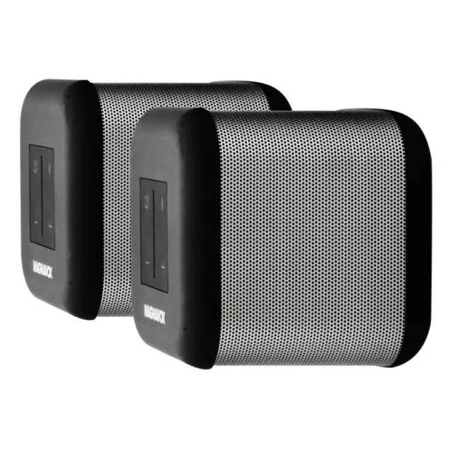 Magnavox MMA3627 Pair Of DSP 360 Bluetooth Stereo Speakers - Black/Silver