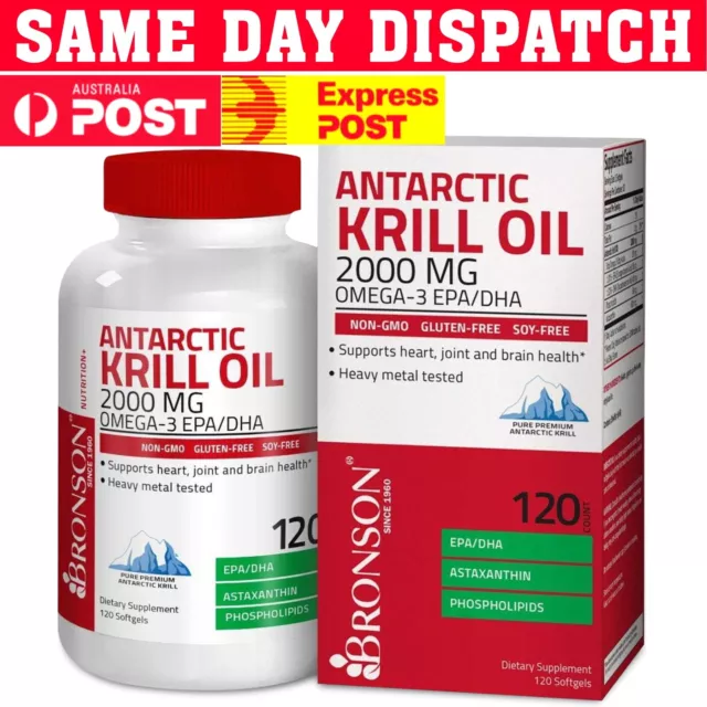 Antarctic Krill Oil 2000mg 120 Softgels with Omega-3s EPA DHA Astaxanthin Au