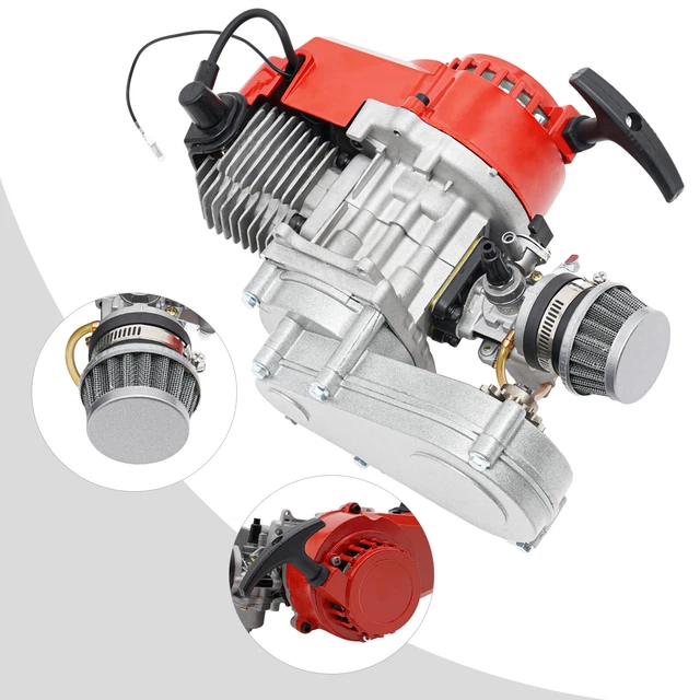 Motor 2 Tiempos 49cc Para Mini Moto, Dirt Bike, ATV - Con Arranque Por Pull Start, Carburador Y Depósito De 1.2L
