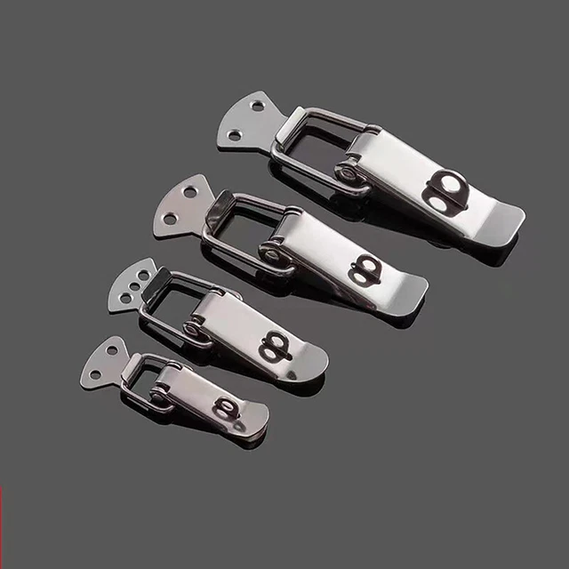 20 Pack Duckbilled Box Hasp Lock Toggle Latches - Silver Metal Catches For Toolbox, Wooden Case