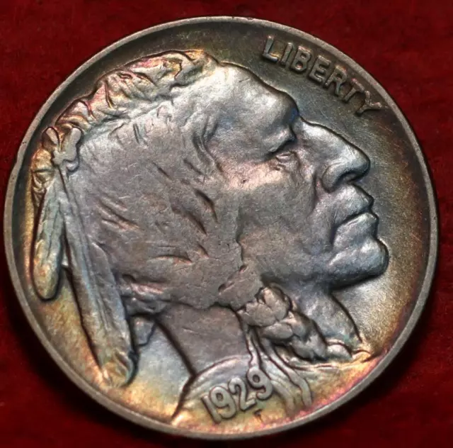 Uncirculated Great Toning 1929 Philadelphia Mint Buffalo Nickel