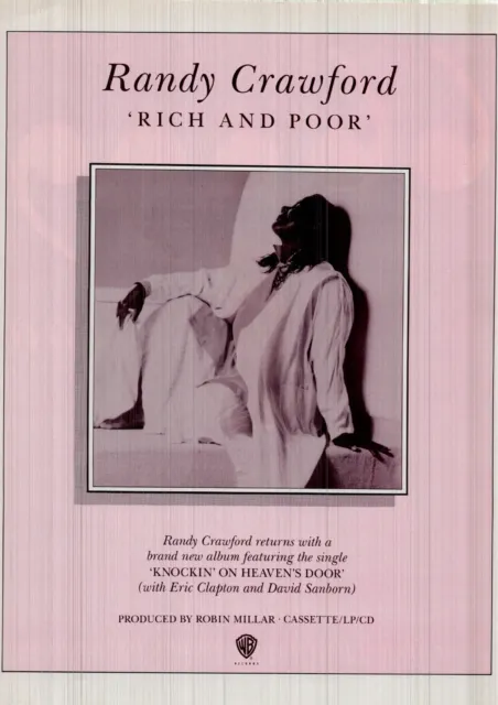 Framed Magazine Advert 11X9" Randy Crawford : Rich And Poor Album