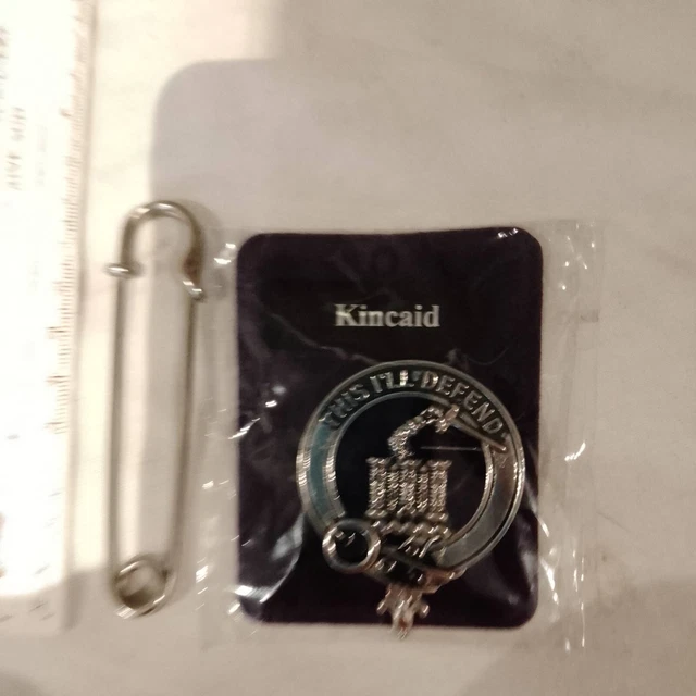 Scottish Silver tone hat/ Glengarry Clan Badge, kinkaid & vintage kilt pin.