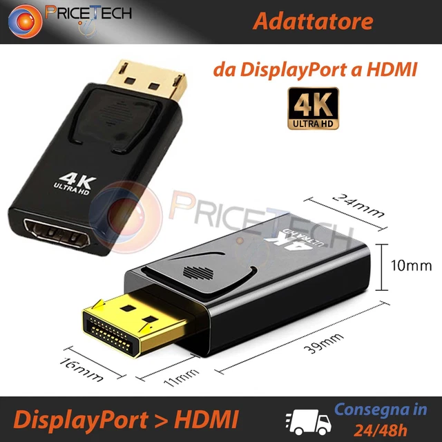 Adattatore DisplayPort HDMI Adattatore DisplayPort A HDMI - Cavo Convertitore DP Maschio A HDMI Femmina, Per PC E Laptop Adesivo Ducati Performance - Foto 8