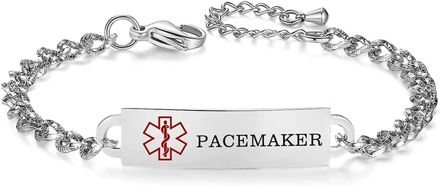 Medical Alert Bracelet for Women Stainless Steel Medical ID Bracelets 6.5-8 Inch