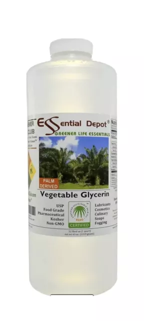 Vegetal de glicerina - 1 cuarto (43 oz.) - No transgénico - a base de palma sostenible - EE. UU....