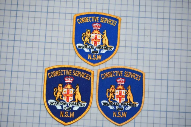 3 Different Variations New South Wales Corrective Services Patches