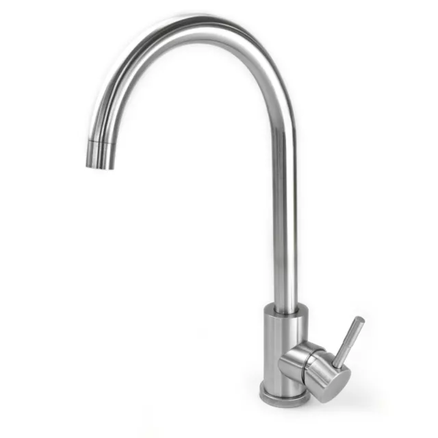 Outlet Stainless Steel Swan Neck Kitchen Sink Taps Swivel Single Lever Mixer Tap