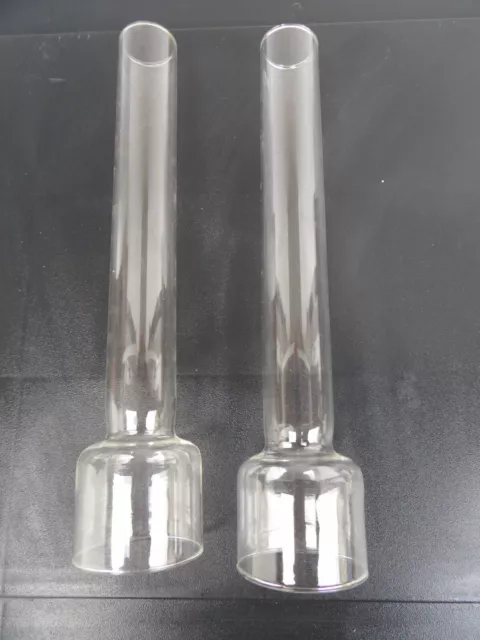 Lot de 2 verres de lampe à pétrole  Type 14   52/53 mm   Neuf