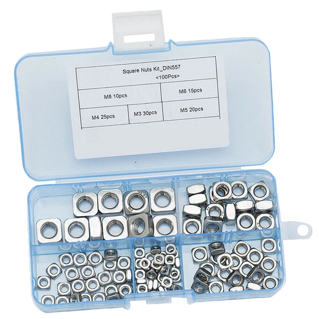 100 pz 100 pz dadi quadrati metrici acciaio inox principale
