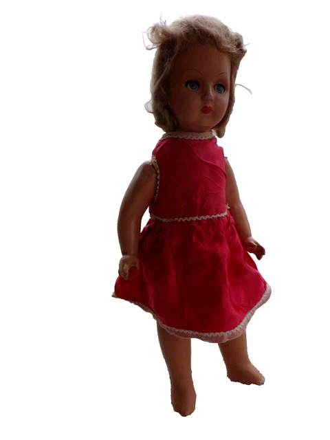 ANCIENNE POUPÉE EN carton pressé-fille avec yeux dormants-53 cm EUR 54