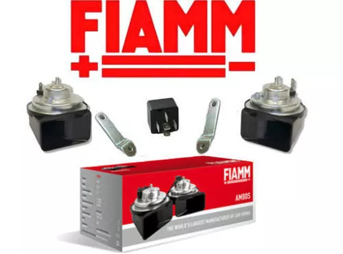 Coppia Trombe Clacson Fiamm Am80S 12V Auto Moto + Rele'