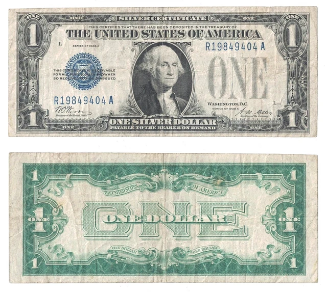 1928 A $1 Silver Certificate "Funny Back" Fr 1601 Fine #9404