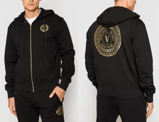 VERSACE JEANS COUTURE ZIP HOODIE LOGO Sweater Sweatshirt Jacke Pullover Jumper L