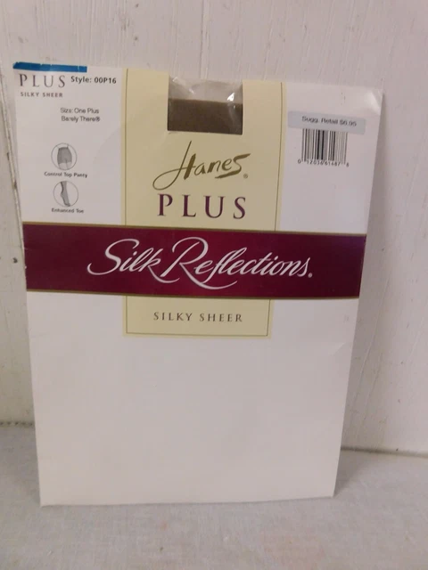 Hanes Plus Silk Reflections Plus Control Top Panty Hose Barely There  One Plus