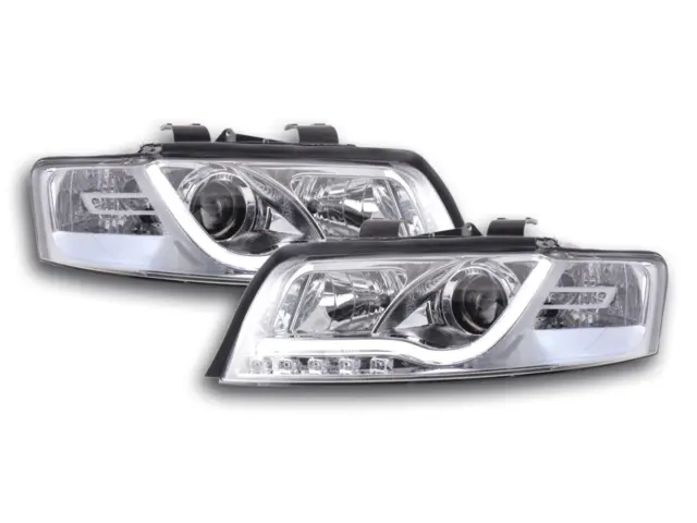 Scheinwerfer Set Daylight LED TFL-Optik Audi A4 Typ 8E Bj. 01-04 chrom für Recht