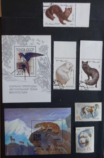 5 stamps,2 blocks  USSR  1960s, 1980s. Fauna.