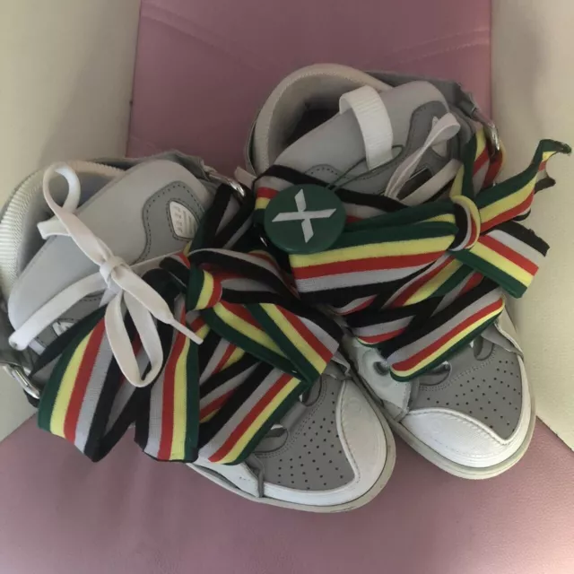 Authentic Lanvin White Multi Color Curb Sneaker Check Description For More Info