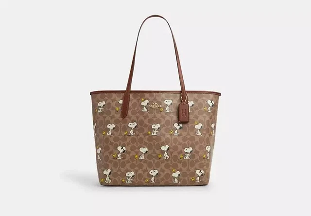COACH X PEANUTS City Tote Bag In Signature Canvas With Snoopy Print ...
