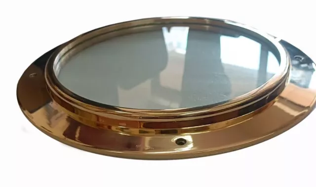 18 INCH SOLID BRASS DEADLIGHT PORTHOLE WINDOW with 8 mm TEMPERED GLASS,21 lb