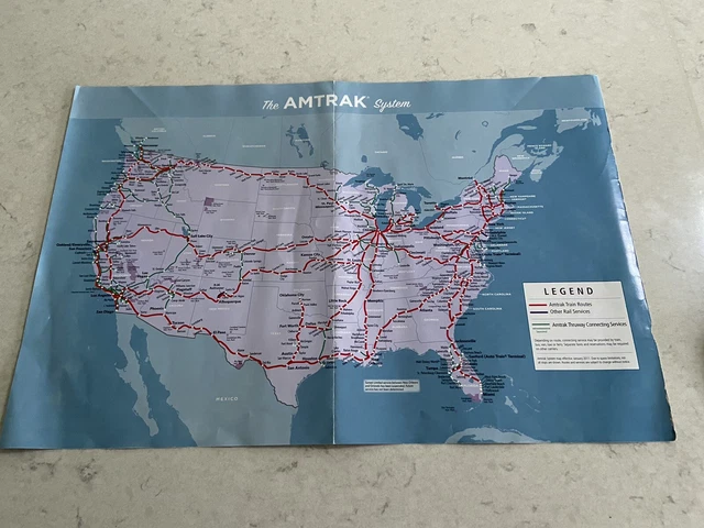 Vector Amtrak Map THE AMTRAK SYSTEM - A Map Of The Railway Network In The USA (2011/12) £ ...