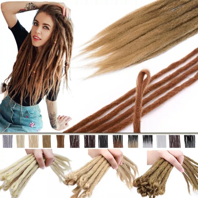 24"/60cm Single Ended Dreadlocks Extensions Kunsthaar Häkelzöpfe DE Dreads Locks