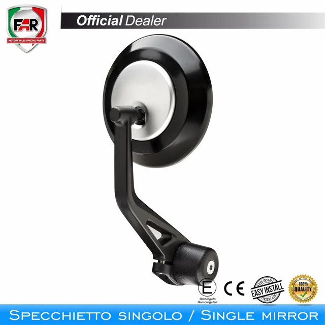 Area1 - Specchietti Universali Per Moto, 2 Pezzi, Omologati E, Regolabili 360°, Per Manubri 7/8" 22mm