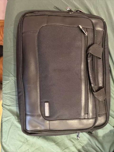 Samsonite Classic Leather Toploader Laptop Briefcase - Black