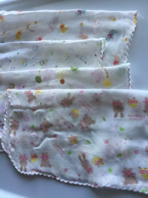 4x Baby New Born Gauze Muslin Square Cotton Bath Wash cloths bibs Towel 28*28 3