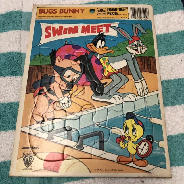 Vintage  1983 Warner bros bugs bunny Frame Tray Puzzle 12 Piece