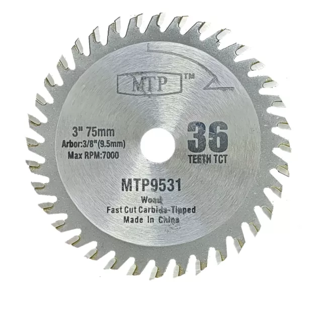 3" Wood TCT  Cutting Blade For Ryobi Milwaukee Dewalt Cut Off Saw 3/8" 9.5mm