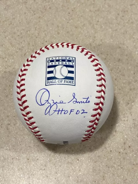 Ozzie Smith signed HOF Logo baseball w/ HOF 02 ** MLB **