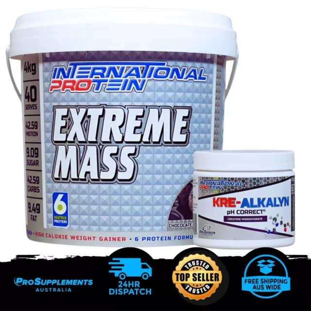 INTERNATIONAL PROTEIN Extreme Mass, plus Free Creatine, 3 Sizes, 5 Flavours