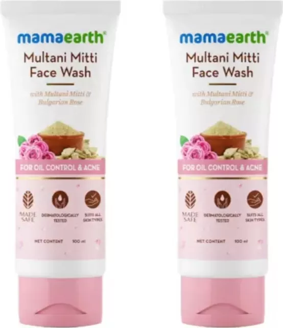 Mamaearth Multani Mitti Lot de 2 nettoyants pour le visage avec Multani...