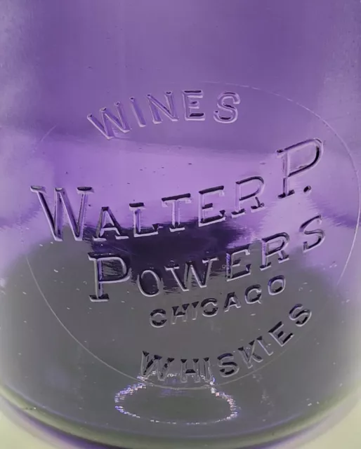 Deep Amethyst Walter P Powers Wines Whiskies Chicago Illinois Gallon Handled Jug 2